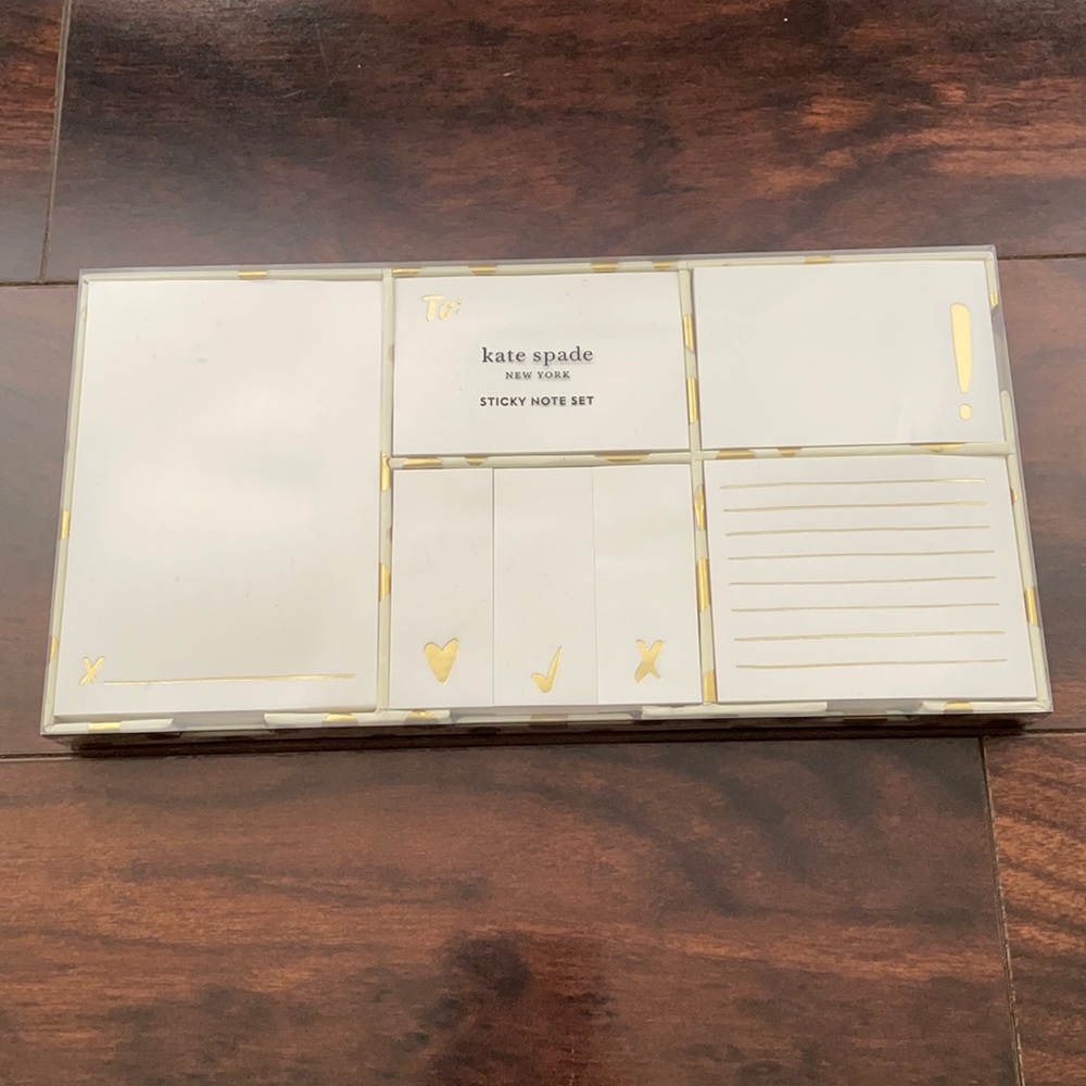 Kate Spade Gold Flamingo Dot Sticky Note Set